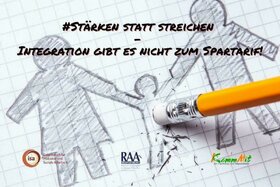 Малюнок петиції:#Stärken statt streichen – Integration gibt es nicht zum Spartarif!