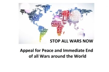 Image of the petition Stop all Wars Now - Appeal for Peace and Immediate End of all Wars in the World