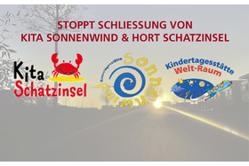 Kép a petícióról:Stop closing Kita Sonnenwind & after school care facilities (Hort) Schatzinsel