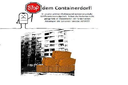 Малюнок петиції:STOP dem Containerdorf in unserer Wohngegend