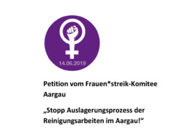 Foto da petição:Stop der Auslagerung von Reinigungsarbeiten im Aargau!