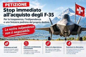 Image of the petition Stop immediato all’acquisto degli F-35 - la nostra indipendenza non è negoziabile.