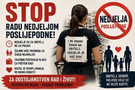 Image of the petition: STOP radu nedjeljom poslijepodne u trgovinama