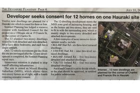 Image of the petition: Stop the Development of 12 new dwellings on the corner of Charles and Francis Streets, Hauraki.