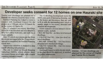 Image of the petition Stop the Development of 12 new dwellings on the corner of Charles and Francis Streets, Hauraki.