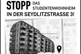 Afbeelding van de petitie: Stoppt das Studentenwohnheim in der Seydlitzstrasse 3!