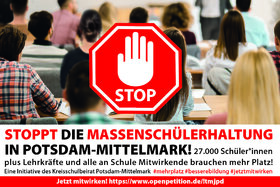 Kép a petícióról:Stoppt die Massenschülerhaltung in Potsdam-Mittelmark!