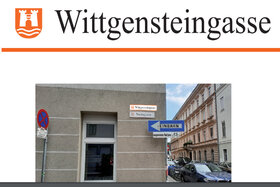 Kuva vetoomuksesta:Straßenumbenennung: Steingasse zu Wittgensteingasse