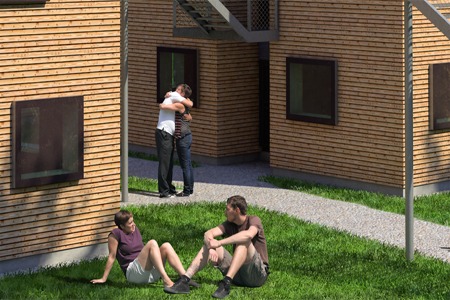 Foto e peticionit:Studenten wohnen mit Flüchtlingen - Neubau von  21 Häusern für integratives Wohnen