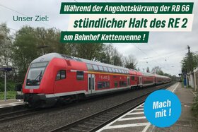 Снимка на петицията:Stündlicher Halt des RE 2 in Kattenvenne
