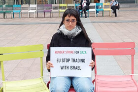 Picture of the petition:Support hunger strike against the EU-Israel trade agreement