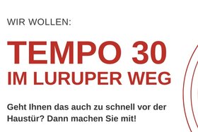 Photo de la pétition :Tempo 30 Im Luruper Weg