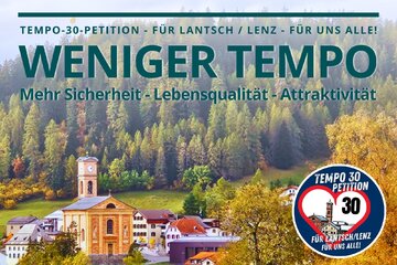 Bild der Petition Tempo-30-Petition - Für Lantsch / Lenz - Für uns alle!