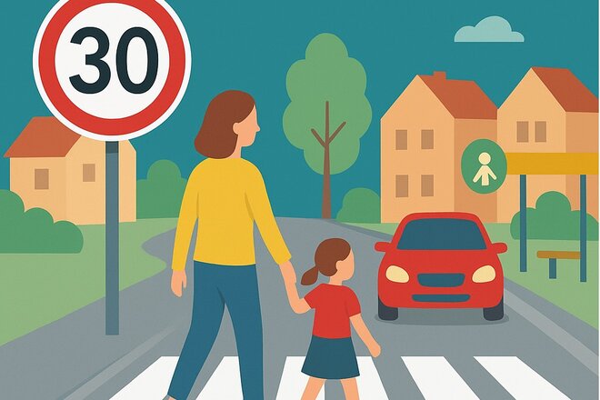 Image of the petition Tempo 30 und sicherer Fußgängerüberweg für die Hauptstraße in Tiefenbach!