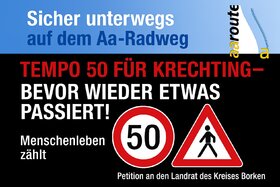 Bild der Petition: Tempo 50 auf der Krommerter Straße (L 611) in Krechting – bevor wieder etwas passiert!