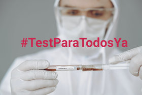Kép a petícióról:#testparatodosYA  Acceso universal a los test COVID19 y garantía en el suministro.