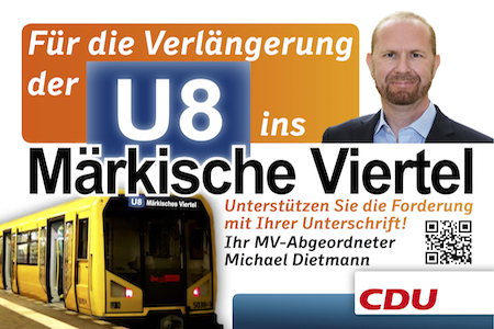 Foto della petizione:U8 ins Märkische Viertel