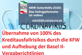 Obrázok petície:Übernahme von 100% des Kreditrisikos durch die KFW und Aufhebung der Basel II-Richtlinien für KMU