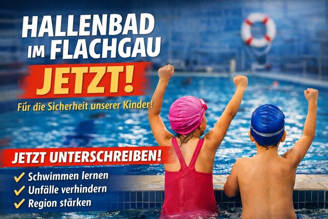 Petitsiooni pilt Unsere Kinder verdienen Sicherheit – Hallenbad im Flachgau jetzt!