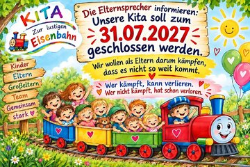 Bild der Petition Unsere Kita soll bleiben! Für den Erhalt der „Lustigen Eisenbahn“ in Mücheln