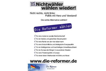 Bild der Petition Unterstützer gesucht für die neue Partei DIE REFORMER, die anders denkt als die etablierten Parteien