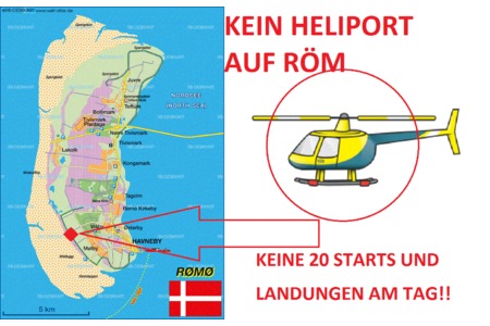 Bild der Petition: Urlauberinsel Röm (Dänemark) mit 8000 Helokopter Starts und Landungen ab 2017