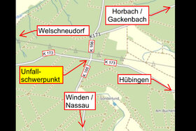 Bild der Petition: Verbesserung der Verkehrssicherheit an der Kreuzung Hübingen / Welschneudorf - K166 / K173