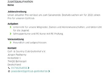 Bild der Petition Verbleib des Golf Professionals Johannes Schwarz im GC Grafenhof