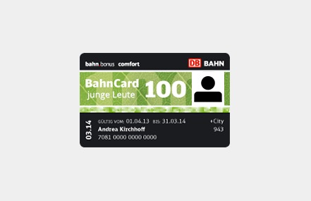 Φωτογραφία της αναφοράς:Vergünstigte BahnCard 100 für junge Leute