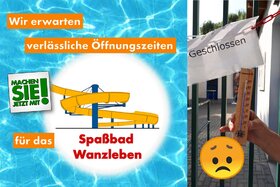 Снимка на петицията:Verlässliche Öffnungszeiten für das Spaßbad Wanzleben