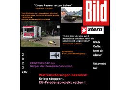 Foto e peticionit:Waffenlieferungen stoppen- Protestnote- EU als Friedensprojekt wahren!
