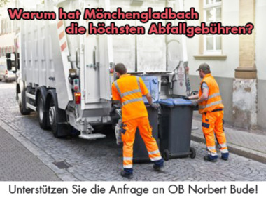 Bild der Petition: Warum hat Mönchengladbach die höchsten Abfallgebühren? Anfrage an OB Norbert Bude