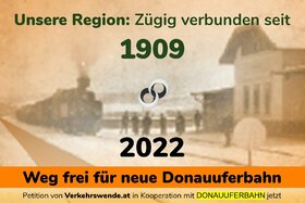 Малюнок петиції:Weg frei für neue Donauuferbahn