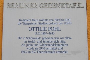 Bild der Petition Wiederanbringung Gedenktafel Ottilie Pohl