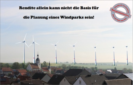 Bilde av begjæringen:Windkraft im Grabfeld, aber mit Maß und Ziel