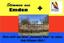 Wir fordern, dass das kleine Biotop „Janssens Tuun“ in Emden vor einer Zerstörung bewahrt wird!