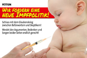 Bilde av begjæringen:Wir fordern eine neue Impfpolitik!