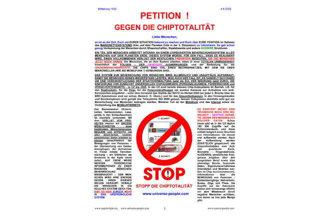 Bild der Petition ✝️ Wir Lassen Uns Nicht Mit Chips Kennzeichnen! ❤️