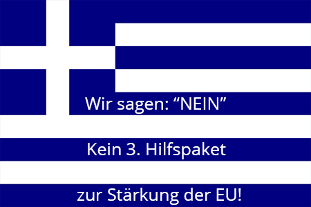 Bild der Petition Wir lieben die EU und genau deswegen sagen wir: KEIN drittes Hilsfpaket für Griechenland!