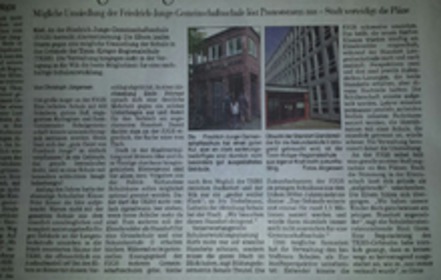 Slika peticije:Wir sind gegen die Umsiedlung der Friedrich Junge Gemeinschaftsschule Kiel