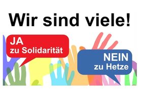 Slika peticije:Wir sind viele! JA zu Solidarität. Nein zu Hetze.