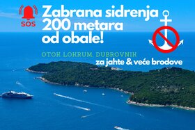 Foto della petizione:Zabrana sidrenja 200 metara od obale zaštićenog rezervata otoka Lokrum - Dubrovnik