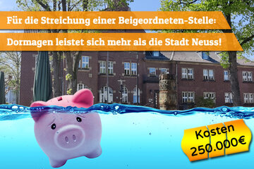 Bild der Petition ZENTRUM fordert nur zwei Beigeordnete in Dormagen anstatt drei, Einsparung 250.000 Euro pro Jahr!