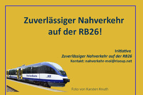 Poza petiției:Zuverlässiger Nahverkehr auf der RB 26! - Niezawodny transport lokalny na RB 26!