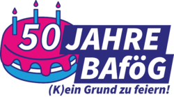 Logo 50 Jahre BAföG - kein Grund zum feiern!