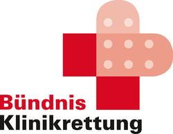 Logotips Bündnis Klinikrettung - getragen von Gemeingut in BürgerInnenhand e.V.