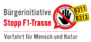 Organizacijos Bürgerinitiative Stopp-F1-Trasse - Vorfahrt für Mensch und Natur logotipas